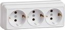 IEK ERO31-K01-16-DC Октава Белый РС23-3-ОБ Розетка 3местн. с з/к 16А откр.уст.