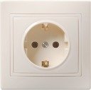 IEK ERK14-K33-16-DM РС10-3-ККм Розетка одноместная с з/к без защ.штор. 16A КВАРТА (кремовый)