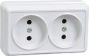 IEK ERO20-K01-10-DC РС22-2-ОБ Розетка 2местн. без з/к 10А откр.уст. ОКТАВА (белый)
