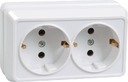 IEK ERO21-K33-16-DC РС22-3-ОКм Розетка 2местн. с з/к 16А откр.уст. ОКТАВА (кремовый)