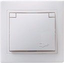 IEK ERK15-K01-16-DM РСб10-3-КБ Розетка 1местн. c з/к с крышкой 16А КВАРТА (белый)