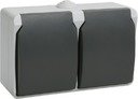 IEK ERS22-K03-16-54-DC РСб22-3-ФСр Розетка двухместная с з/к для открытой установки IP54