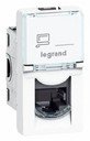 Legrand Mosaic 076573 Розетка компьютерная (RJ45, Cat.6A, STP/FTP, под рамку, скрытая установка, 1 модуль, белая)