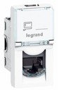 Legrand Mosaic 076563 Розетка компьютерная (RJ45, Cat.6, STP, под рамку, скрытая установка, 1 модуль, белая)