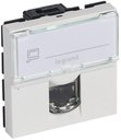 Legrand Mosaic 076591 Розетка компьютерная под углом (RJ45, Cat.6, UTP, 90°, под рамку, скрытая установка, 2 модуля, белая)