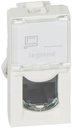 Legrand Mosaic 076552 Розетка компьютерная (RJ45, Cat.5E, FTP, под рамку, скрытая установка, 1 модуль, белая)
