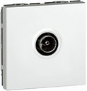 Legrand Mosaic 677137 Розетка телевизионная (TV, под рамку, скрытая установка, проходная, шлейф, 10 дБ, белый)