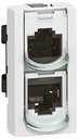 Legrand Mosaic 076537 Удвоитель встроенный (RJ45, FTP, под рамку, скрытая установка, 1 модуль, белая)
