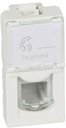 Legrand Mosaic 078730 Розетка телефонная (RJ11, под рамку, скрытая установка, 1 модуль, белая)
