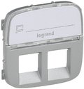 Legrand Valena Allure 755487 Крышка розетки телефонной/компьютерной (2xRJ11/RJ45, надпись, алюминий)