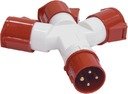 IEK PAS32-016-4 Адаптер трехлучевой TS1013-214 3Р+РЕ 16А 380В IP44