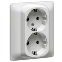 Legrand Galea Life 771530 Розетка двойная с заземляющим контактом (16 А, в сборе, скрытая установка, pearl)