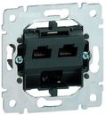 Legrand Galea Life 775766 Розетка компьютерная (2хRJ45, cat.5е, монтаж на захватах, механизм, скрытая установка)