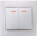 IEK EVK21-K01-10-DM ВС10-2-1-КБ Выключатель 2кл с инд 10А КВАРТА (белый)