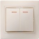 IEK EVK21-K33-10-DM ВС10-2-1-ККм Выключатель 2кл с инд 10А КВАРТА (кремовый)