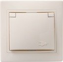 IEK ERK15-K33-16-DM РСб10-3-ККм Розетка 1местн c з-к с крышкой 16А КВАРТА (кремовый)