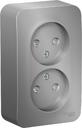 Schneider Electric Blanca BLNRA001203 Розетка двойная (16 А, IP20, в сборе, открытая установка, шторки, алюминий)