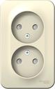 Schneider Electric Blanca BLNRA001202 Розетка двойная (16 А, IP20, в сборе, открытая установка, шторки, молочная)