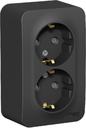 Schneider Electric Blanca BLNRA011206 Розетка двойная с заземляющим контактом (16 А, IP20, в сборе, открытая установка, шторки, антрацит)