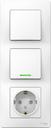 Schneider Electric Blanca BLNBS101111 Блок комбинированный (2 кл.+1 роз., 16 А, в сборе, скрытая установка, з/к, шторки, IP20, белый)