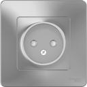 Schneider Electric Blanca BLNRS000113 Розетка одинарная (16 А, IP20, в сборе, скрытая установка, шторки, алюминий)
