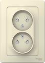 Schneider Electric Blanca BLNRS000122 Розетка двойная (16 А, IP20, в сборе, скрытая установка, шторки, молочная)