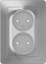 Schneider Electric Blanca BLNRS000123 Розетка двойная (16 А, IP20, в сборе, скрытая установка, шторки, алюминий)
