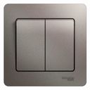 Schneider Electric GSL001252 GLOSSA 2-клавишный ВЫКЛЮЧАТЕЛЬ,сх.5,10AX, в сборе, ПЛАТИНА