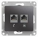 Schneider Electric Glossa GSL001385 Розетка комбинированная (RJ11+RJ45, под рамку, скрытая установка, графит)