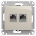 Schneider Electric Glossa GSL000985 Розетка комбинированная (RJ11+RJ45, под рамку, скрытая установка, молочная)