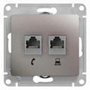 Schneider Electric Glossa GSL001285 Розетка комбинированная (RJ11+RJ45, под рамку, скрытая установка, платина)