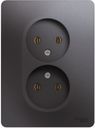 Schneider Electric Glossa GSL001320 Розетка двойная (16 А, IP20, под рамку, скрытая установка, графит)