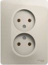 Schneider Electric Glossa GSL000920 Розетка двойная (16 А, IP20, под рамку, скрытая установка, молочная)