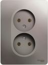 Schneider Electric Glossa GSL001220 Розетка двойная (16 А, IP20, под рамку, скрытая установка, платина)