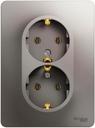 Schneider Electric Glossa GSL001224 Розетка двойная с заземляющим контактом (16 А, IP20, под рамку, скрытая установка, платина)