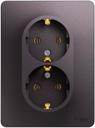 Schneider Electric Glossa GSL001424 Розетка двойная с заземляющим контактом (16 А, IP20, под рамку, скрытая установка, сиреневая)