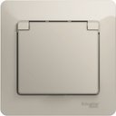 Schneider Electric Glossa GSL000946 Розетка одинарная с заземляющим контактом (16 А, IP20, под рамку, скрытая установка, шторки, крышка, молочная)