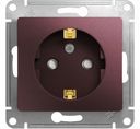 Schneider Electric Glossa GSL001145 Розетка одинарная с заземляющим контактом (16 А, IP20, под рамку, скрытая установка, шторки, баклажан)
