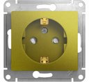 Schneider Electric Glossa GSL001045 Розетка одинарная с заземляющим контактом (16 А, IP20, под рамку, скрытая установка, шторки, фисташковая)