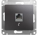 Schneider Electric Glossa GSL001381T Розетка телефонная (RJ11, под рамку, скрытая установка, графит)