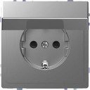 Schneider Electric Merten D-Life MTN2310-6036 Розетка с заземляющим контактом (16 А, под рамку, крышка, шторки, скрытая установка, нержавеющая сталь)