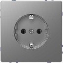 Schneider Electric Merten D-Life MTN2301-6036 Розетка с заземляющим контактом (16 А, под рамку, скрытая установка, нержавеющая сталь)