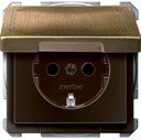 Schneider Electric Merten Artec/Antique MTN2310-4143 Розетка с заземляющим контактом (16 А, под рамку, шторки, крышка, скрытая установка, античная латунь)