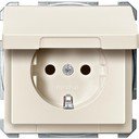 Schneider Electric Merten Artec/Antique MTN2310-4044 Розетка с заземляющим контактом (16 А, под рамку, шторки, крышка, скрытая установка, бежевая)