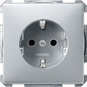 Schneider Electric Merten Artec/Antique MTN2300-4060 Розетка с заземляющим контактом (16 А, под рамку, шторки, скрытая установка, алюминий)