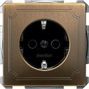 Schneider Electric Merten Artec/Antique MTN2300-4143 Розетка с заземляющим контактом (16 А, под рамку, шторки, скрытая установка, античная латунь)