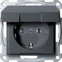 Schneider Electric Merten System M MTN2311-0414 Розетка с заземляющим контактом (16 А, под рамку, крышка, скрытая установка, антрацит)