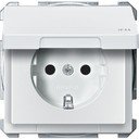 Schneider Electric Merten Artec/Antique MTN2314-4019 Розетка с заземляющим контактом (IP44, 16 А, под рамку, шторки, крышка, скрытая установка, полярно-белая)