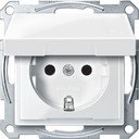 Schneider Electric Merten System M MTN2310-0319 Розетка с заземляющим контактом (16 А, под рамку, крышка, шторки, скрытая установка, полярно-белая)