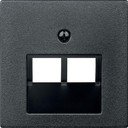 Schneider Electric System M MTN298014 Крышка розетки информационной (2xRJ45, шторки, антрацит)